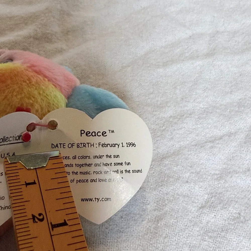 Ty Beanie Baby Peace Bear Tie Dye Vintage Plush‎ 1996 with Tags 08421040537